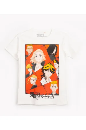 C&A Camiseta juvenil de algodão tokyo revengers manga curta