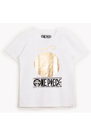 C&A Camiseta de algodão infantil one piece manga curta branca