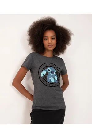 C&A Camiseta de algodão stitch manga curta mescla