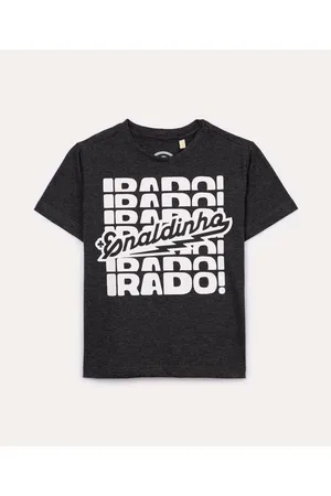C&A Camiseta de algodão infantil enaldinho manga curta chumbo