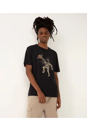 C&A Camiseta de algodão astronauta manga curta preta