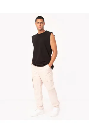 C&A Calça de sarja wide leg cargo