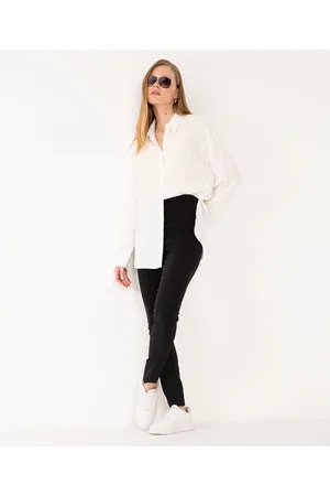 C&A Calça legging em jacquard preta