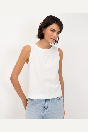 C&A Regata feminina de algodão flamê