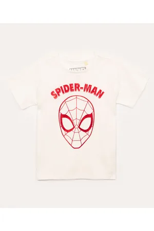 C&A Camiseta de algodão infantil homem aranha manga curta branca