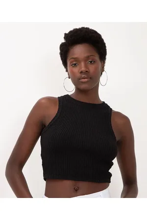 C&A Cropped tricot texturizado