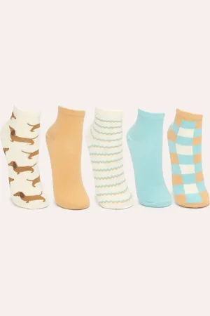C&A Kit de 5 pares de meias cano baixo cachorrinho