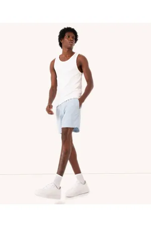 C&A Bermuda reta masculina de sarja com elástico