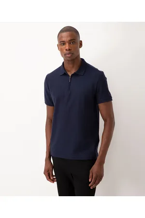 C&A Polo em piquet com zíper manga curta