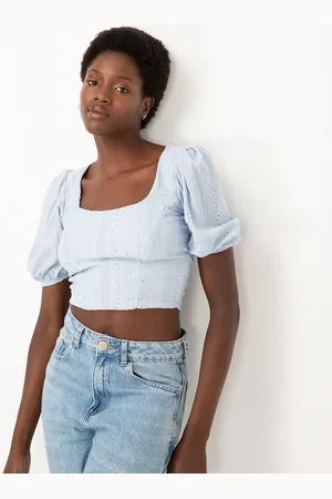 C&A Blusa texturizada manga curta bufante