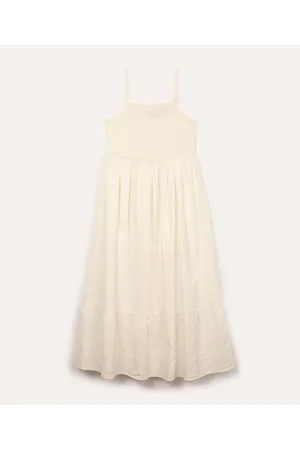 C&A Vestido de algodão juvenil texturizado alça fina