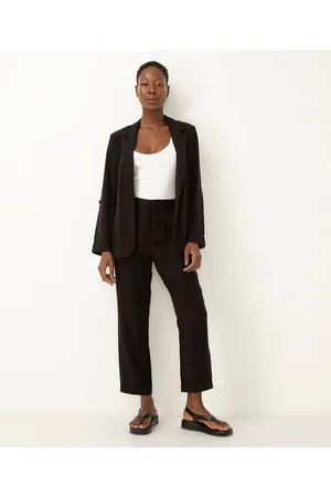 C&A Calça slouchy de viscose cós elástico preta
