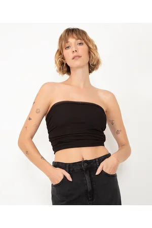C&A Top de tule decote reto sem alça