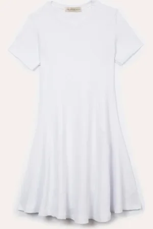 C&A Vestido de algodão juvenil evasê manga curta