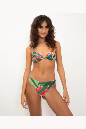 C&A Calcinha biquíni fio duplo floral proteção uv