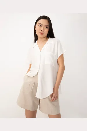 C&A Camisa de viscose manga curta com bolso