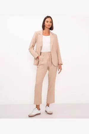 C&A Calça slouchy de viscose cós elástico bege