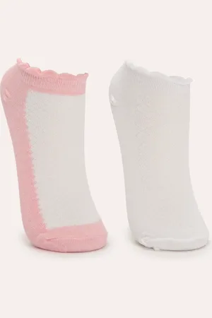 C&A Kit de 2 pares de meias cano baixo infantis