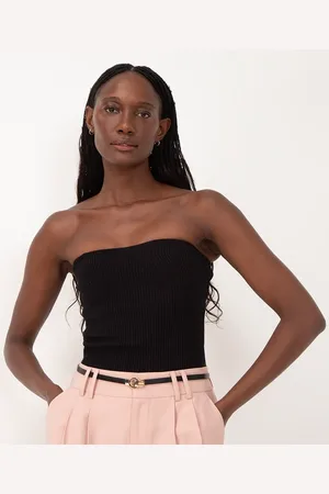 C&A Blusa de tricot sem alça bff camila preta