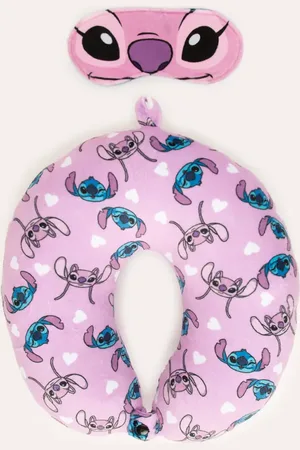 C&A Apoio de pescoço com máscara de dormir stitch e angel lilás