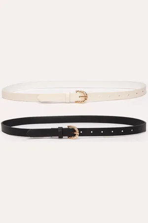C&A Kit de 2 cintos skinny fivela torcida colorido