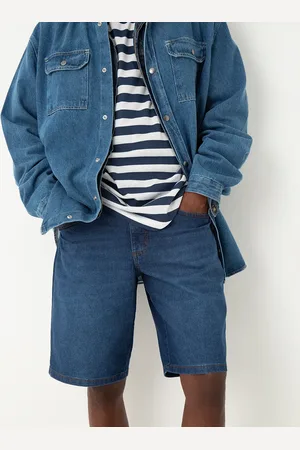 C&A Bermuda reta masculina jeans azul