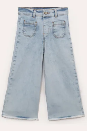 C&A Calça jeans wide leg infantil azul claro