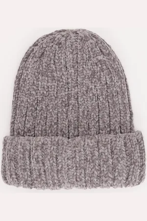 C&A Gorro de tricot chenille canelado cinza