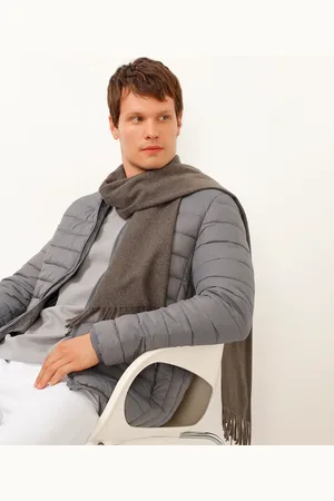 C&A Cachecol de tricot com franja cinza mescla