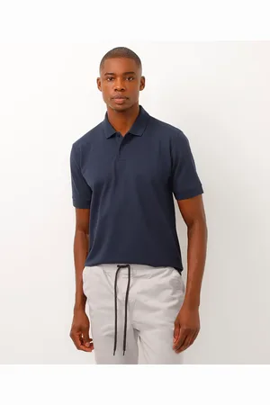 C&A Polo piquet de algodão peruano azul