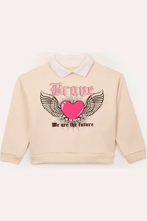 C&A Blusão de moletom infantil brave bege