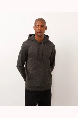 C&A Blusão de moletom tricot com capuz e bolso cinza escuro
