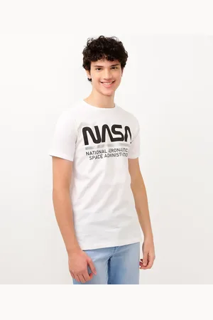 C&A Camiseta de algodão juvenil nasa manga curta