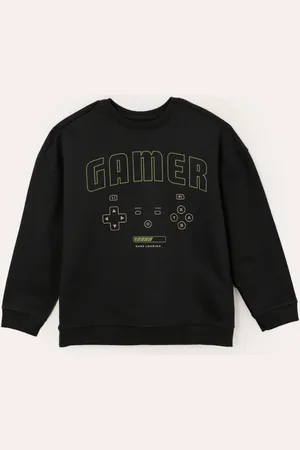 C&A Blusão de moletom infantil gamer cinza