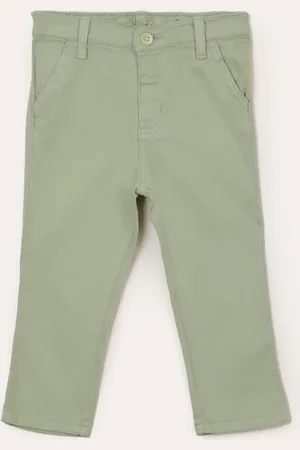 C&A Calça de sarja infantil com bolsos verde