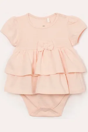 C&A Body com saia infantil babados rosa