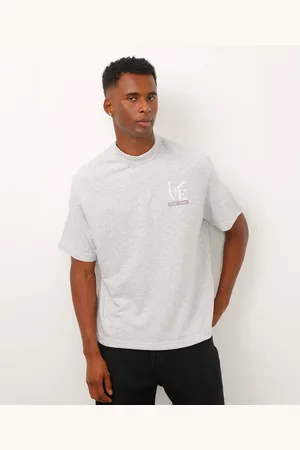 C&A Camiseta de moletinho manga curta live enjoy today cinza