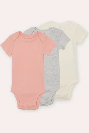 C&A Kit de 3 bodies de algodão infantil colorido