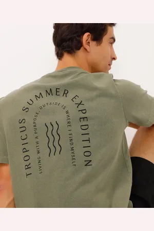 C&A Camiseta de algodão manga curta tropicus summer verde