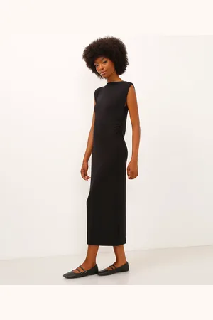 C&A Vestido midi de viscose com franzido