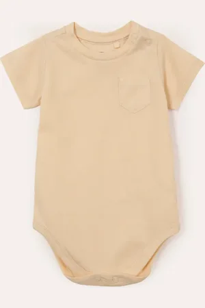 C&A Body de algodão infantil texturizado bege
