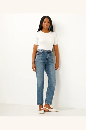 C&A Calça jeans mom cintura super alta azul
