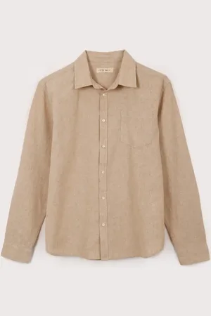 C&A Camisa com linho juvenil bege