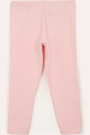 C&A Calça legging infantil com glitter rosa