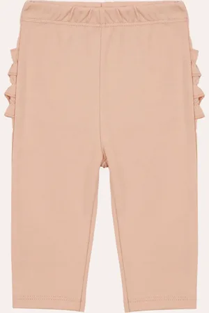C&A Calça infantil de algodão peruano com fru fru