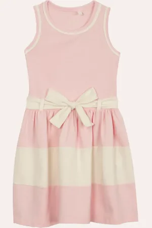 C&A Vestido de algodão infantil com laço rosa