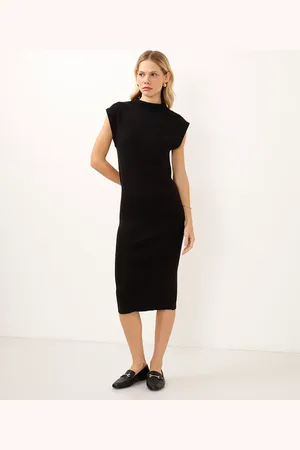 C&A Vestido de tricot gola alta manga japonesa