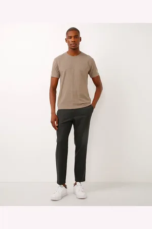 C&A Calça chino slim de alfaiataria masculina com elástico no cós cinza