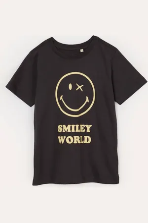 C&A Camiseta infantil de algodão smileyworld cinza