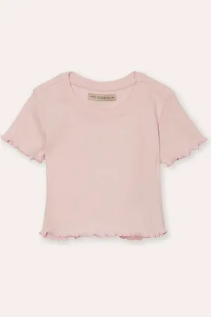 C&A Camiseta cropped de algodão juvenil be brave com fru fru rosa